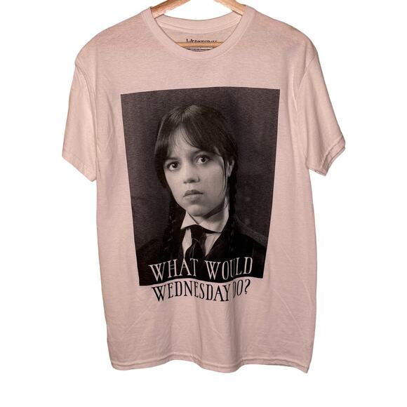 Wednesday Adams Jenna Ortega Shirt What Would Wednesday Do White & Black Size M - Picture 1 of 4